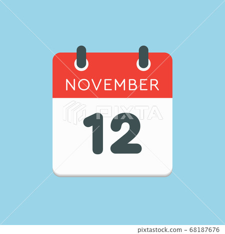 Calendar icon day 12 November, template icon day Calendar icon day 12 November, template icon day 68187676