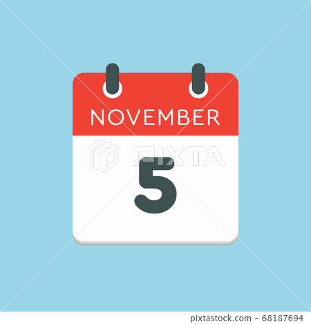 Calendar icon day 5 November, template icon day Calendar icon day 5 November, template icon day 68187694
