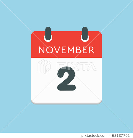 Calendar icon day 2 November, template icon day 68187701