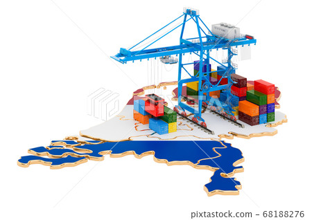 Freight Shipping in the Netherlands concept Freight Shipping in the Netherlands concept 68188276