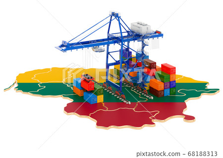 Freight Shipping in Lithuania concept Freight Shipping in Lithuania concept 68188313