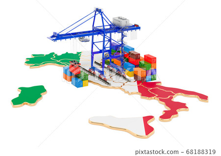 Freight Shipping in Italy concept Freight Shipping in Italy concept 68188319