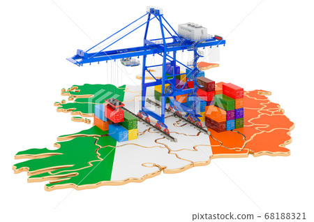 Freight Shipping in Ireland concept Freight Shipping in Ireland concept 68188321