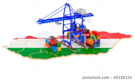 Freight Shipping in Hungary concept Freight Shipping in Hungary concept 68188326