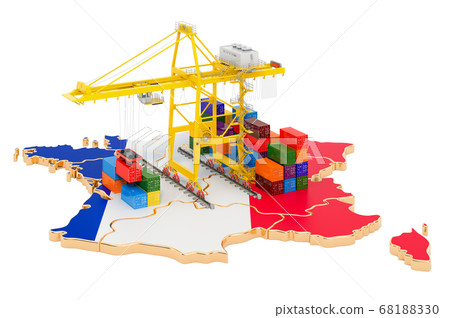 Freight Shipping in France concept Freight Shipping in France concept 68188330