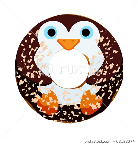 Cute powdered penguin donut vector illustration Cute powdered penguin donut vector illustration 68188374