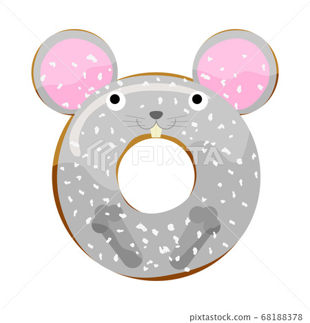 Cute powdered mouse donut vector illustration Cute powdered mouse donut vector illustration 68188378