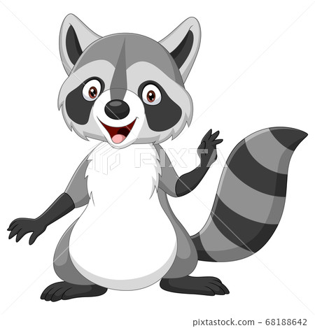 Cartoon happy raccoon isolated on white background Cartoon happy raccoon isolated on white background 68188642