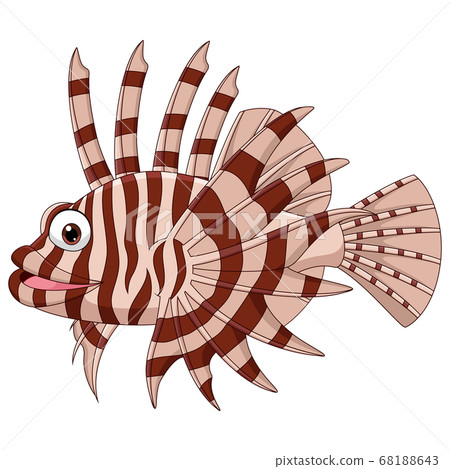 Cartoon scorpion fish isolated on white background Cartoon scorpion fish isolated on white background 68188643
