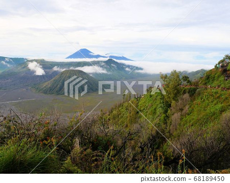 早上布羅莫火山的景色（印度尼西亞布羅莫·騰格·塞梅魯國家公園） 68189450