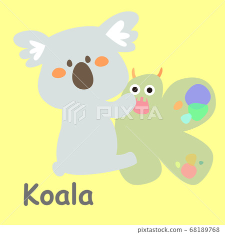 Alphabet card Koala 68189768