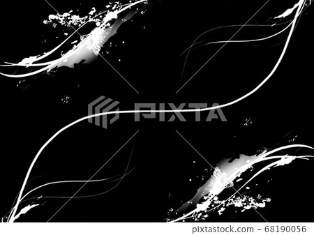 abstract seamless wave white color paint brush on black colour pattern texture background wallpaper 68190056