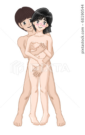 Yuki hugging young man and woman illustration 31 68190544