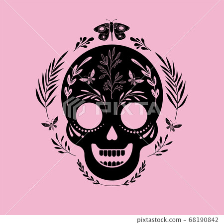 Day of the dead, Dia de los muertos, banner with colorful Mexican flowers. Fiesta, holiday poster Day of the dead, Dia de los muertos, banner with colorful Mexican flowers. Fiesta, holiday poster 68190842