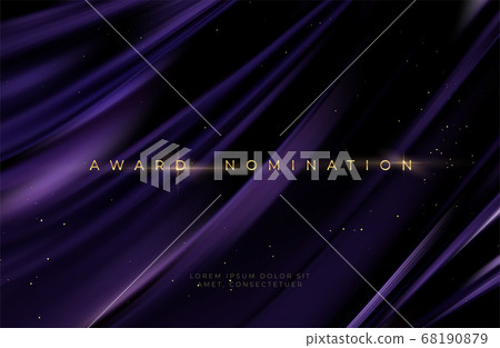 Awarding the nomination ceremony luxury black wavy background with golden glitter sparkles. Vector background Awarding the nomination ceremony luxury black wavy background with golden glitter sparkles. Vector background 68190879