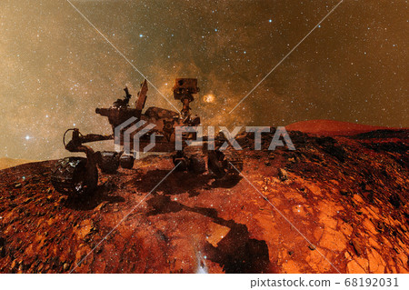 Curiosity rover. Planet Mars. Elements of this image furnished by NASA. Curiosity rover. Planet Mars. Elements of this image furnished by NASA. 68192031