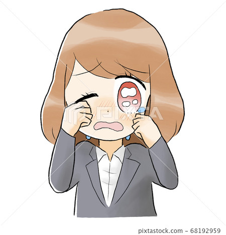 Woman crying in a suit 68192959