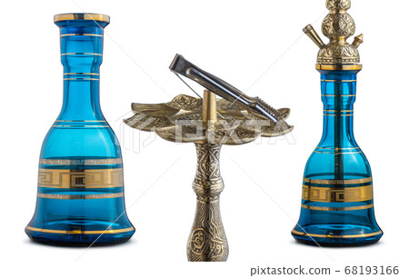 Isolated handcrafted engraved water pipe or hookah. Isolated handcrafted engraved water pipe or hookah. 68193166