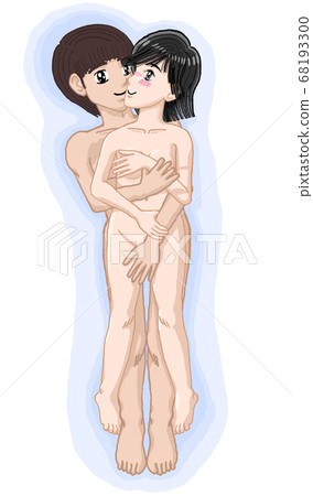 由紀擁抱年輕男女插畫08 由紀擁抱年輕男女插畫08 68193300