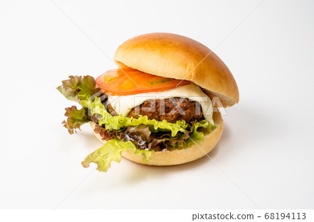 White background cheeseburger 68194113