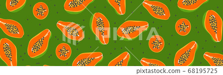Template banner with tropical exotic papaya fruit Template banner with tropical exotic papaya fruit 68195725