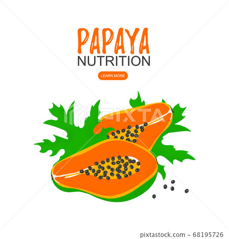 Papaya nutrition poster template concept design Papaya nutrition poster template concept design 68195726