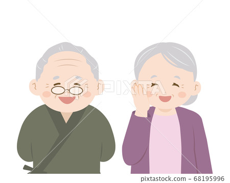 Illustration of a smiling old couple - Stock Illustration [68195996] - PIXTA
