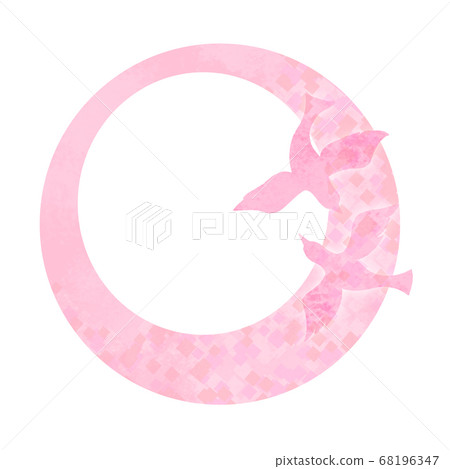 Frame material designed with a small bird motif Frame material designed with a small bird motif 68196347