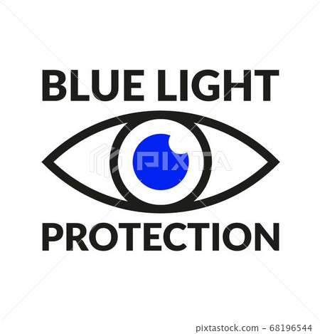 Blue light protection blue eye outline icon symbol Blue light protection blue eye outline icon symbol 68196544