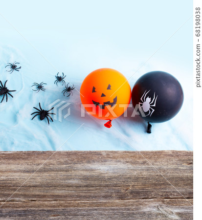 Halloween scene with balloons Halloween scene with balloons 68198038
