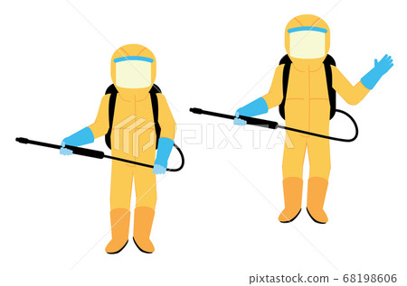Man in yellow protective suit Man in yellow protective suit 68198606