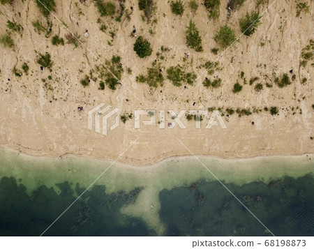 Old flooded sand pit aerial photo Old flooded sand pit aerial photo 68198873