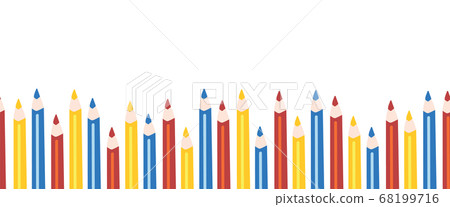 Pencils seamless horizontal vector border for kids. Use for back to school decor, kids, children 68199716