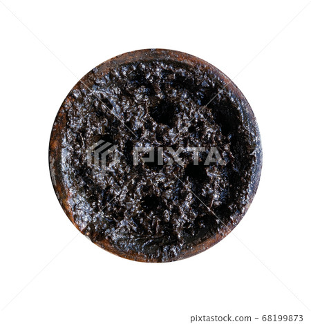clay bowl with tobacco for smoking hookah top view on a white isolated background clay bowl with tobacco for smoking hookah top view on a white isolated background 68199873