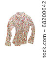 Female shirt, blouse with bright floral pattern, isolated on white background 68200642