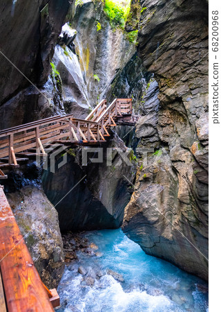 Sigmund Thun Gorge. Cascade valley of wild Kapruner Ache near Kaprun, Austria 68200968