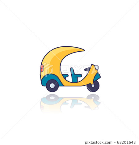 Tuk Tuk taxi icon, side view Tuk Tuk taxi icon, side view 68201648