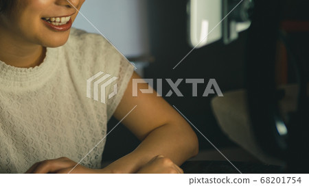 Woman making a video call Woman making a video call 68201754