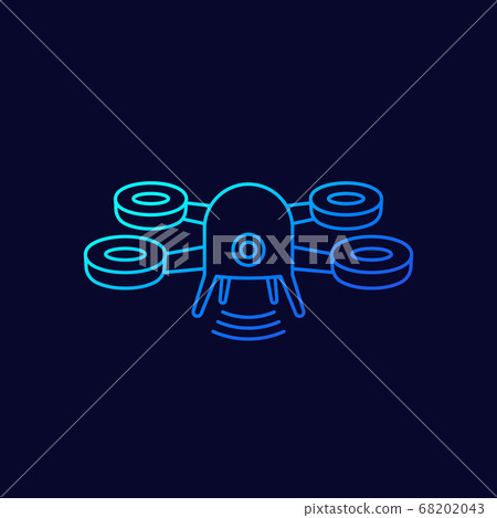 Drone line icon with gradient Drone line icon with gradient 68202043