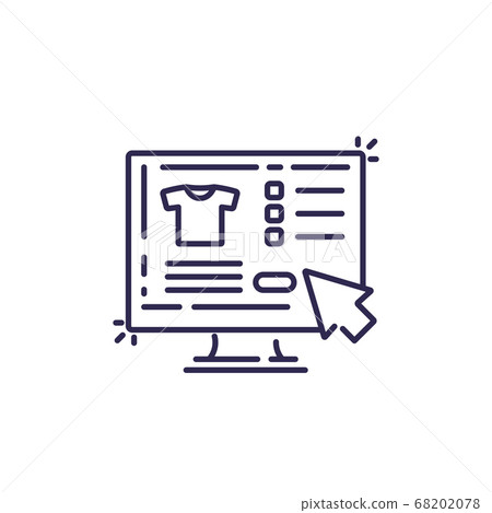 online shopping, buy online, line vector icon online shopping, buy online, line vector icon 68202078