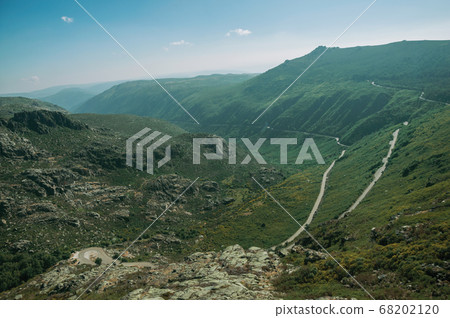 Long road on Zezere River valley Long road on Zezere River valley 68202120