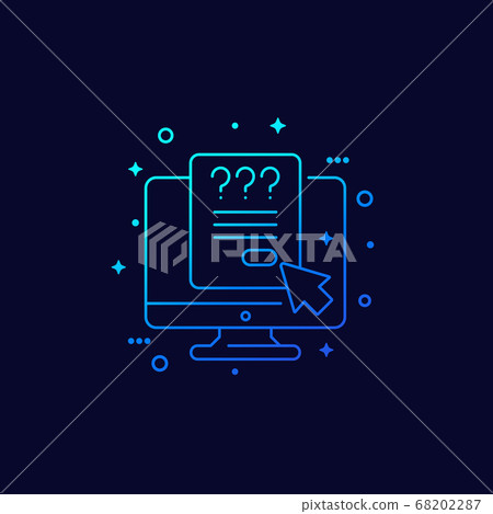 online survey or questionnaire, vector linear icon online survey or questionnaire, vector linear icon 68202287