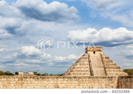 Temple of Kukulcan or the Castle and stone wall in Temple of Kukulcan or the Castle and stone wall in 68202866