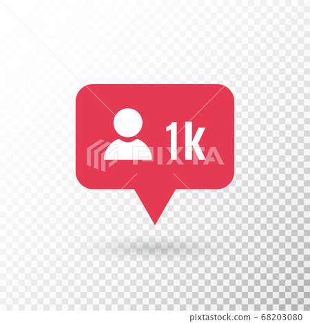 Follower notification. Social media icon user. Follower notification. Social media icon user. 68203080