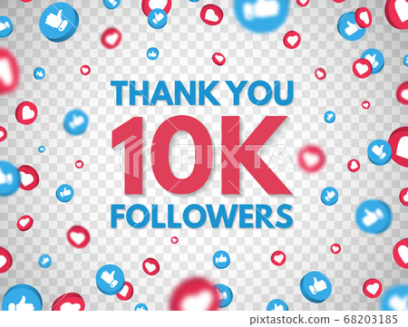 Thank you 10k followers background with falling Thank you 10k followers background with falling 68203185