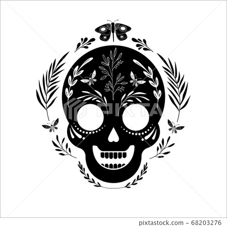 Day of the dead, Dia de los muertos, banner with colorful Mexican flowers. Fiesta, holiday poster Day of the dead, Dia de los muertos, banner with colorful Mexican flowers. Fiesta, holiday poster 68203276