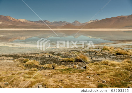 Panoramic view at White Lagoon - South of Bolivia. Panoramic view at White Lagoon - South of Bolivia. 68203335