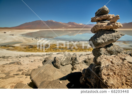Panoramic view at White Lagoon - South of Bolivia. 68203448