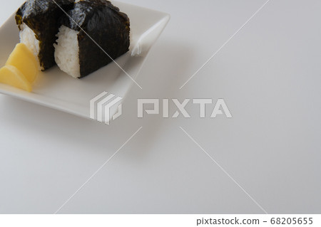Handmade rice balls white background Handmade rice balls white background 68205655