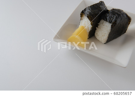 Handmade rice balls white background Handmade rice balls white background 68205657